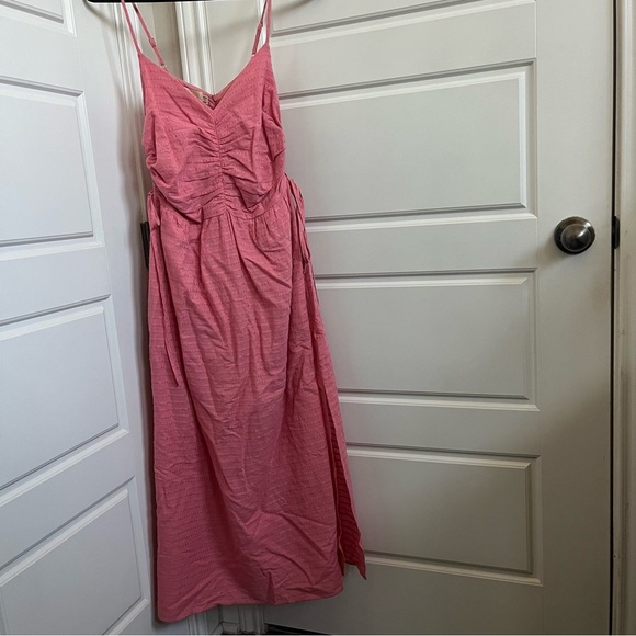 Nation Peppa Ruched Linen-Blend Sundress in Pink Size Small - Picture 4 of 10